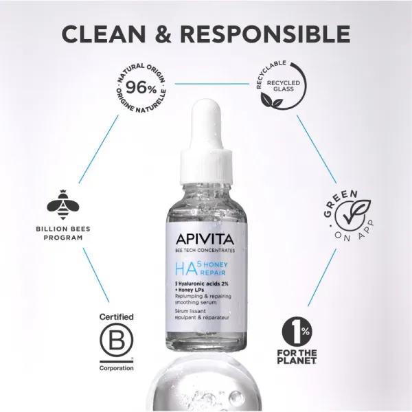 Apivita Bee Tech Concentrates HA5 Honey Repair Serum revitalizačné sérum s kyselinou hyalurónovou 30 ml