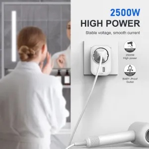 Tech-Protect TA100 cestovný adaptér US / EU, biely