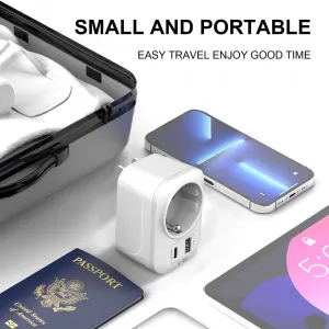 Tech-Protect TA100 cestovný adaptér US / EU, biely