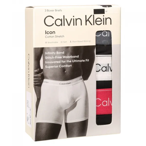 3PACK pánske boxerky Calvin Klein čierne (NB4394-3VO) S, trenky