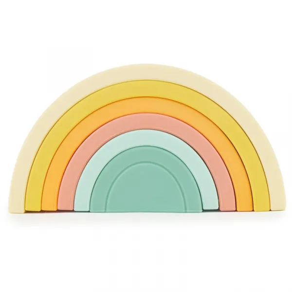 Bieco Silicone Rainbow skladacia dúha 12 m+ Tropical Vibes 6 ks