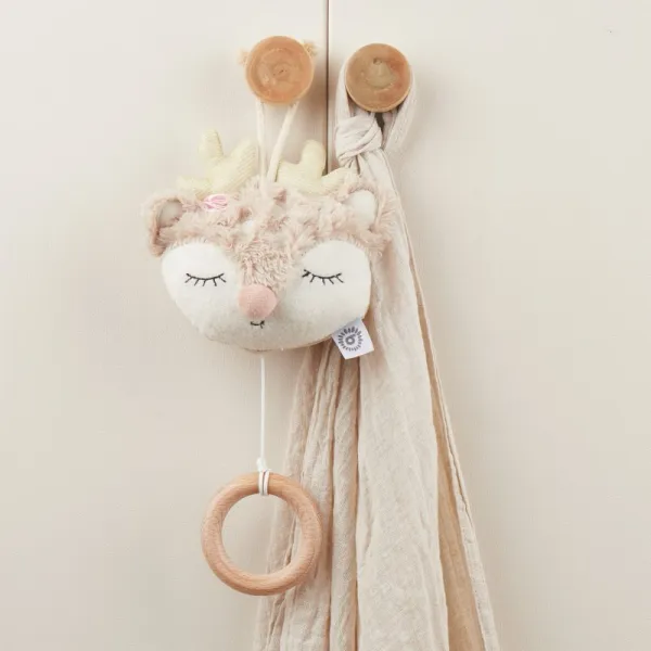 Bieco Musical Toy Fawn Ella kontrastná závesná hračka s melódiou 0 m+ 1 ks