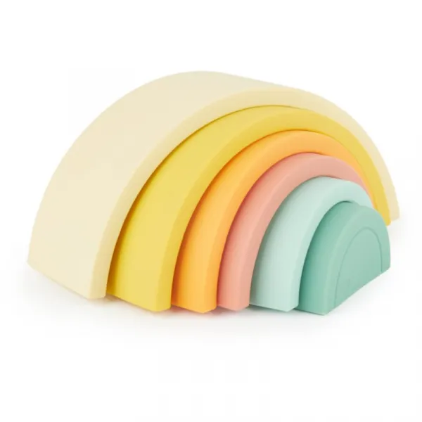 Bieco Silicone Rainbow skladacia dúha 12 m+ Tropical Vibes 6 ks