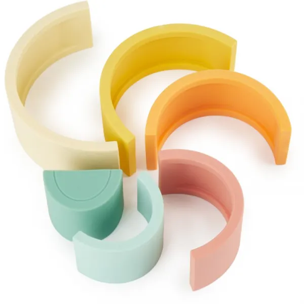 Bieco Silicone Rainbow skladacia dúha 12 m+ Tropical Vibes 6 ks