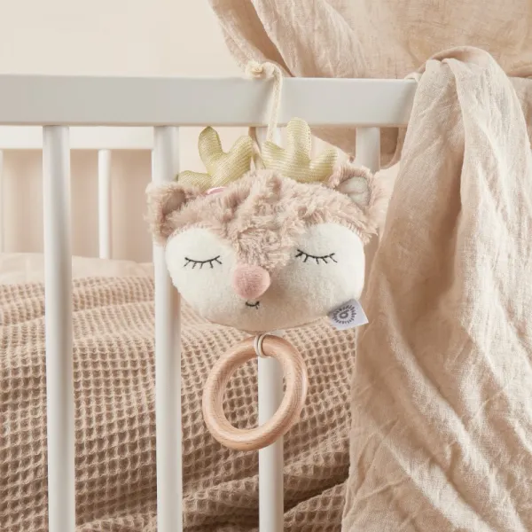 Bieco Musical Toy Fawn Ella kontrastná závesná hračka s melódiou 0 m+ 1 ks