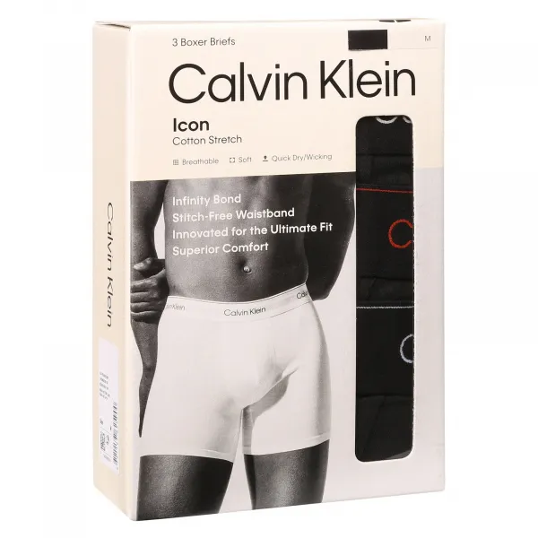 3PACK pánske boxerky Calvin Klein čierne (NB4394-0FL) M, trenky
