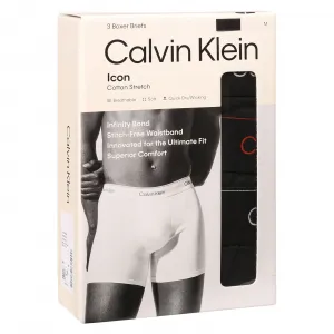 3PACK pánske boxerky Calvin Klein čierne (NB4394-0FL) M, trenky