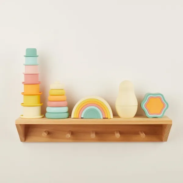 Bieco Silicone Rainbow skladacia dúha 12 m+ Tropical Vibes 6 ks