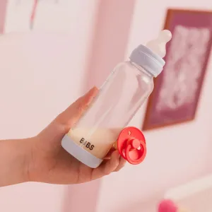 BIBS Baby Glass Bottle Silicone antikoliková fľaša so silikónovým náustkom Ivory 240 ml