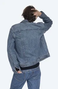 Rifľová bunda A.P.C. Veste Jean Us COZZK-H02223 INDIGO pánska, tmavomodrá farba, prechodná