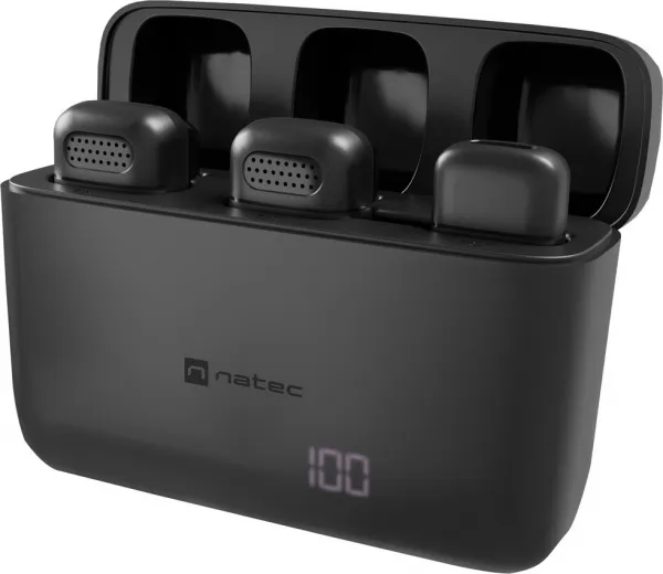 Mobilný bezdrôtový mikrofón Natec HOPPER LAVALIER USB-C, 2 KS