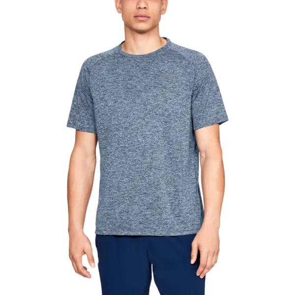 Pánske tréningové tričko s krátkym rukávom UNDER ARMOUR UA Tech SS Tee 2.0-NVY-1326413-409-Academy