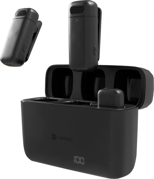 Mobilný bezdrôtový mikrofón Natec HOPPER LAVALIER USB-C, 2 KS