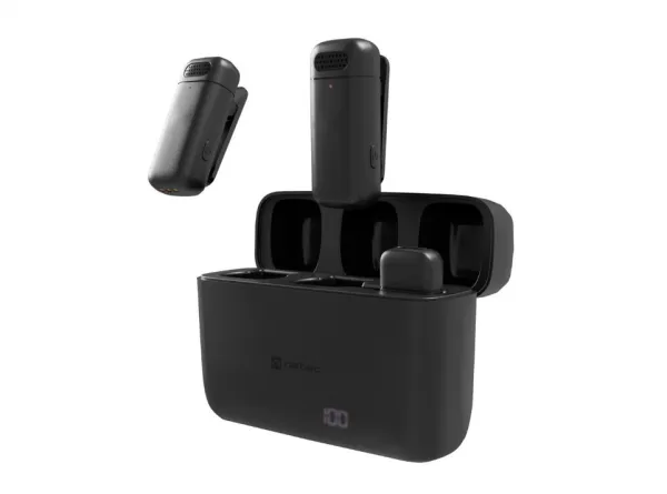 Mobilný bezdrôtový mikrofón Natec HOPPER LAVALIER USB-C, 2 KS