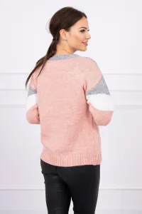 Legínovo Sveter s geometrickými vzormi fuksia+horčicová Farba: Sivá, Veľkosť: UNI