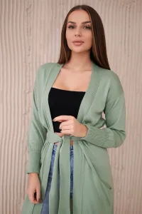 Legínovo Dlhý sveter kardigán viazaný v páse modrý Farba: Modrá, Veľkosť: UNI