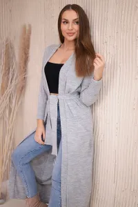Legínovo Dlhý sveter kardigán viazaný v páse modrý Farba: Modrá, Veľkosť: UNI