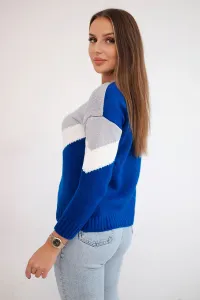 Legínovo Sveter s geometrickými vzormi fuksia+horčicová Farba: Sivá, Veľkosť: UNI