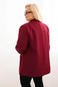 Legínovo Elegantné béžové dámske sako Plus Size Farba: Khaki, Veľkosť: UNI