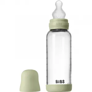 BIBS Baby Glass Bottle Silicone antikoliková fľaša so silikónovým náustkom Sage 240 ml