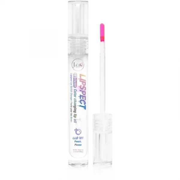 J.Cat Beauty Lipspect olej na pery s meniacou sa farbou odtieň 101 Peach, Please 3 ml
