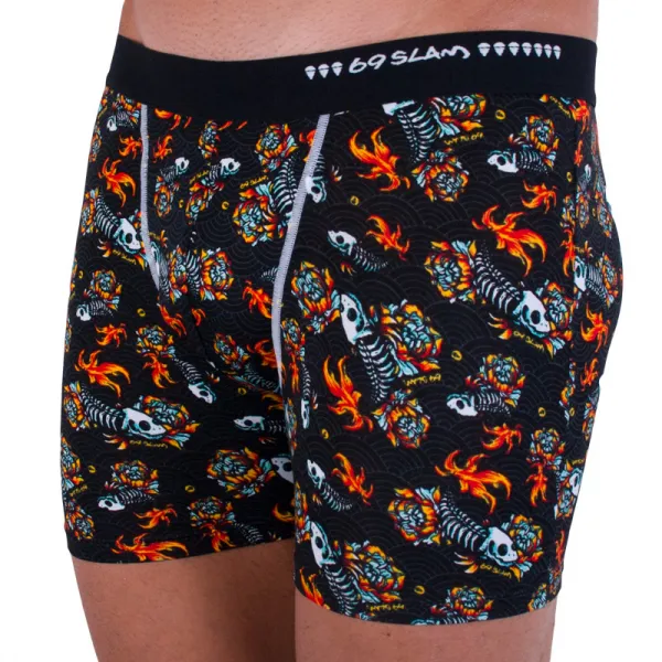 Pánske boxerky 69SLAM fit bamboo fish skull M, trenky