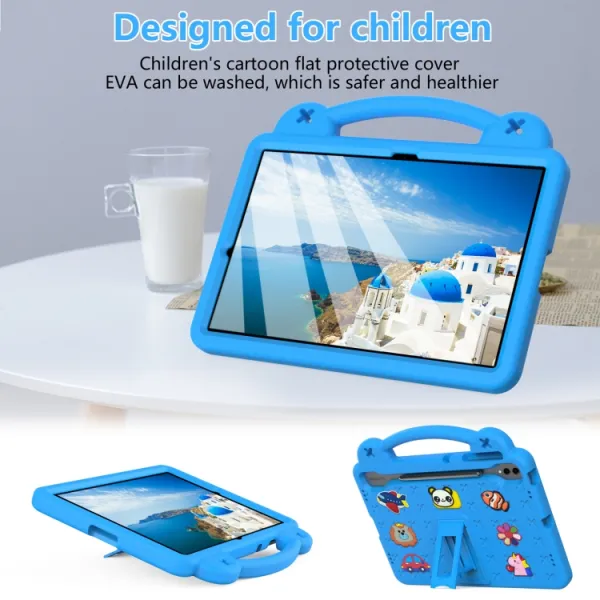 FANY Detský kryt na tablet pre Samsung Galaxy Tab S9 FE+ svetlomodrý
