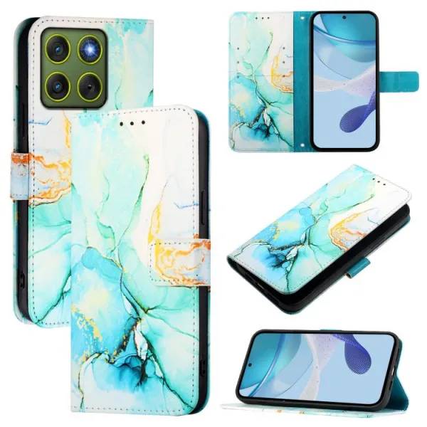 ART MARBLE Peňaženkový kryt pre Motorola Edge 70 GREEN