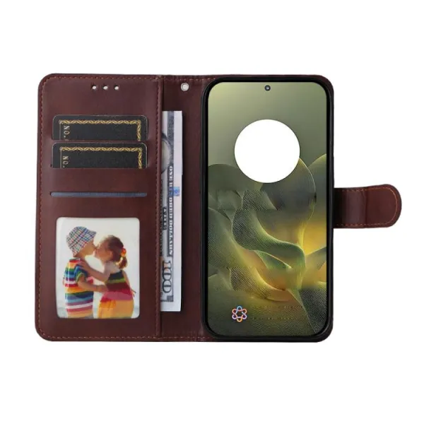 ENKAY PREMIUM SET Peňaženkové puzdro a ochranné sklo Motorola Edge 70 hnedé