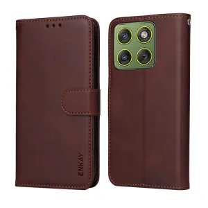 ENKAY PREMIUM SET Peňaženkové puzdro a ochranné sklo Motorola Edge 70 hnedé