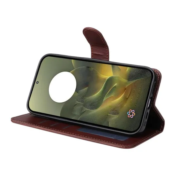 ENKAY PREMIUM SET Peňaženkové puzdro a ochranné sklo Motorola Edge 70 hnedé