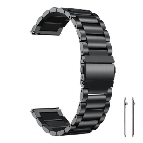 CLASSIC Univerzálny kovový remienok pre hodinky so šírkou 22mm čierny
