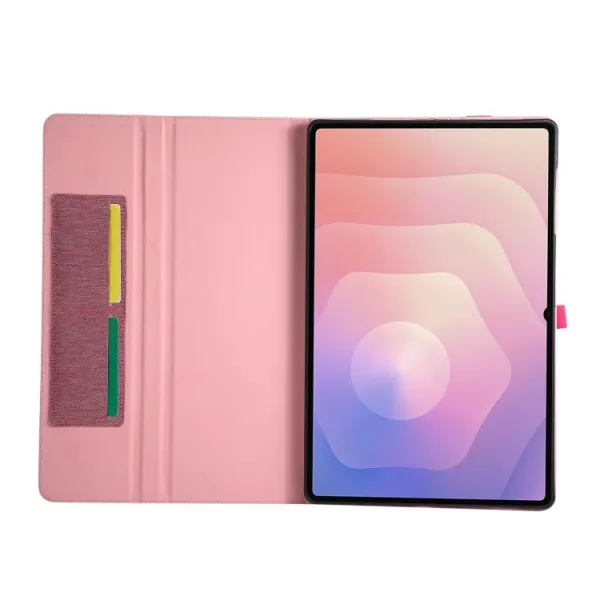FABRIC Zaklápací kryt pre Samsung Galaxy Tab S11 Ultra ružový