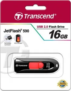 TRANSCEND Flash disk 16GB JetFlash®590K, USB 2.0 (R:13/W:4 MB/s) čierna