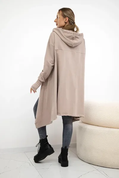 Legínovo Tmavohnedá blúzka rozšírená na spodku Farba: Khaki, Veľkosť: UNI