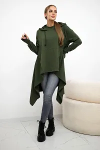 Legínovo Tmavohnedá blúzka rozšírená na spodku Farba: Khaki, Veľkosť: UNI
