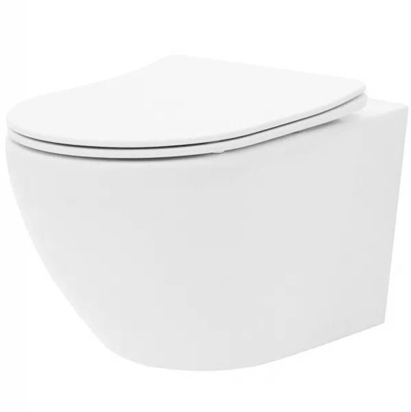 REA - Sada závesnej WC misy CARLO Flat Mini Rimless + závesného Bidetu CARLO Mini KPL-C2760