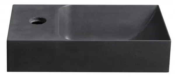 SAPHO - PICCOLINO betónové umývadlo 30,8x17cm, batéria vľavo, antracit mat PK30016