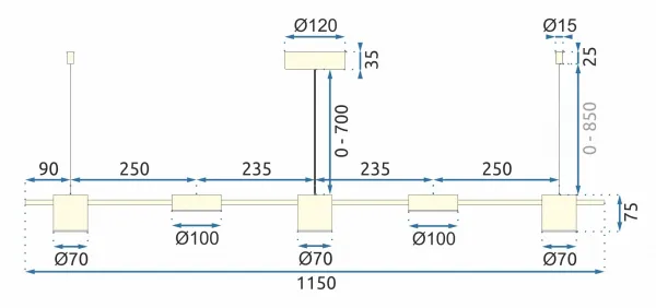 TooLight Stropné svietidlo LED APP929-CP zlaté