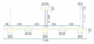 TooLight Stropné svietidlo LED APP929-CP zlaté