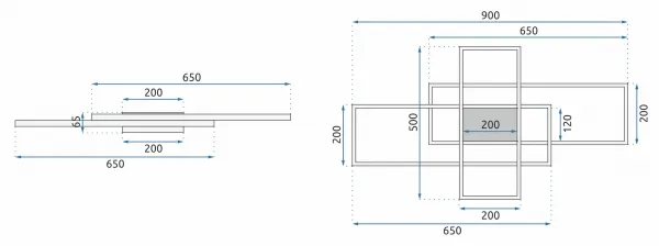 TooLight Stropné svietidlo LED Rectangle + ovládač biele