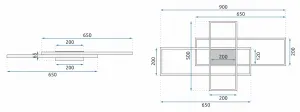 TooLight Stropné svietidlo LED Rectangle + ovládač biele