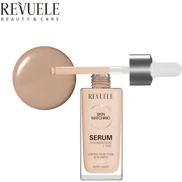 Revuele Serum Foundation [+HA] hydratačný make-up pre zjednotenie farebného tónu pleti odtieň Very Light 30 ml