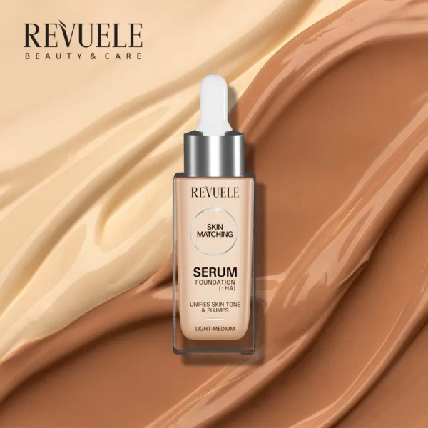 Revuele Serum Foundation [+HA] hydratačný make-up pre zjednotenie farebného tónu pleti odtieň Light-Medium 30 ml