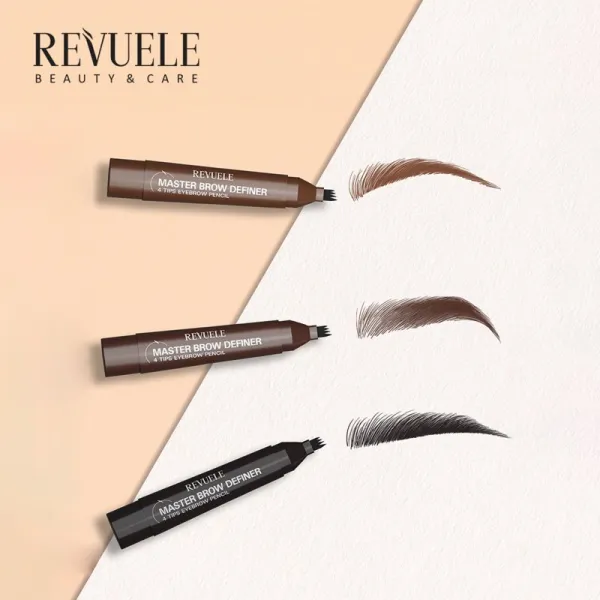 Revuele Master Brow Definer 4 Tips Eyebrow Pencil precízna ceruzka na obočie odtieň Light 2.2 ml
