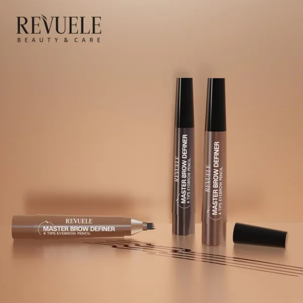 Revuele Master Brow Definer 4 Tips Eyebrow Pencil precízna ceruzka na obočie odtieň Dark 2.2 ml