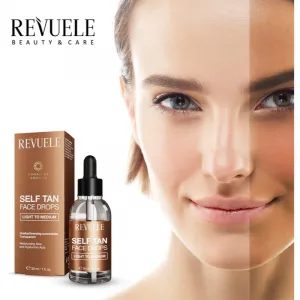 Revuele Paradise Bronze Self Tan Face Drops samoopaľovacie kvapky na tvár odtieň Light To Medium 30 ml