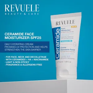 Revuele Ceramide Face Moisturizer SPF 25 denný ochranný krém pre suchú až veľmi suchú pleť SPF 25 50 ml