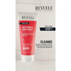 Revuele Pure Skin Anti-Pimple exfoliačný sprchový gél proti akné 200 ml