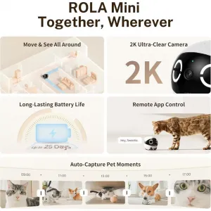 Enabot ROLA Mini pohybová kamera pre domáce zvieratá